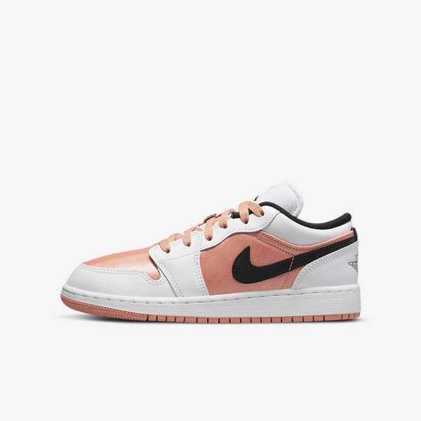 Jordan Scarpe Bambino Nike Air Jordan 1 Low Older Bianche Nere | NK471HZV