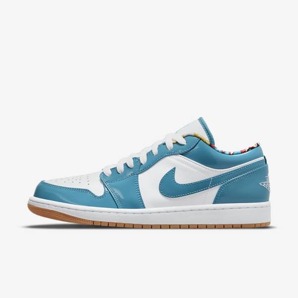 Jordan Scarpe Uomo Nike Air Jordan 1 Low SE Verde Acqua Bianche Blu Marino Verde Acqua | NK690OAZ