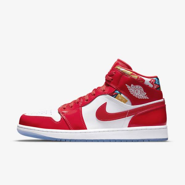 Jordan Scarpe Uomo Nike Air Jordan 1 Mid SE Rosse Blu Marino Bianche | NK254HUB