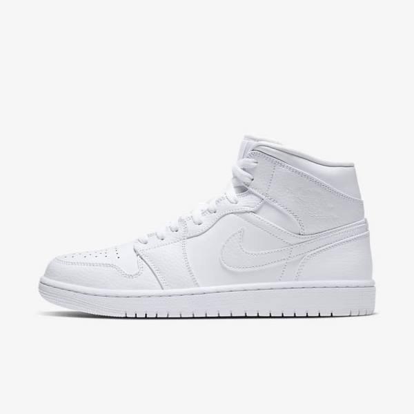 Jordan Scarpe Uomo Nike Air Jordan 1 Mid Bianche | NK604BGH