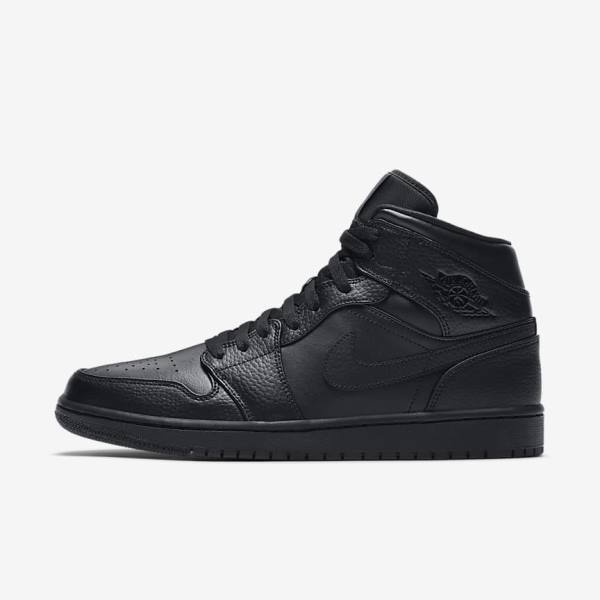 Jordan Scarpe Uomo Nike Air Jordan 1 Mid Nere | NK752ZWN