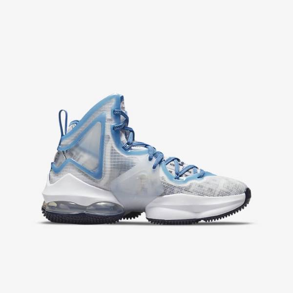 Scarpe Da Basket Bambino Nike LeBron 19 Older Bianche Blu | NK814UAJ