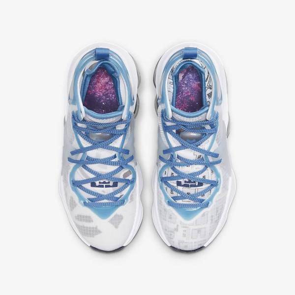 Scarpe Da Basket Bambino Nike LeBron 19 Older Bianche Blu | NK814UAJ