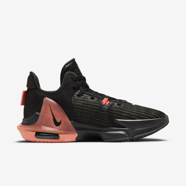 Scarpe Da Basket Donna Nike LeBron Witness 6 Nere Rosse Metal Argento | NK570AZU