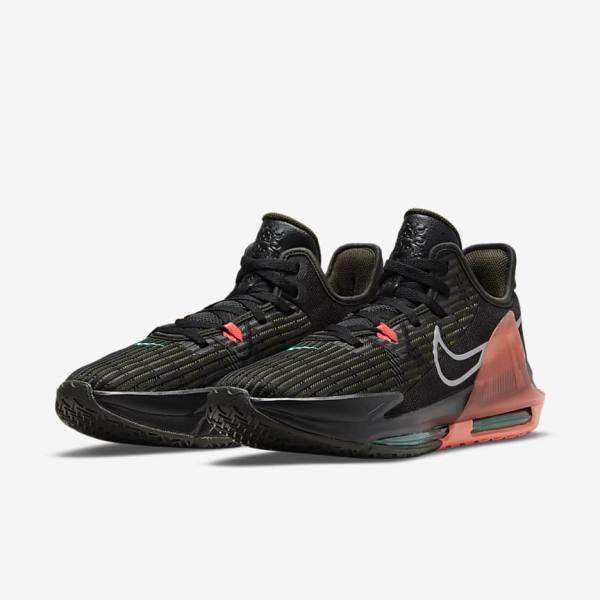 Scarpe Da Basket Donna Nike LeBron Witness 6 Nere Rosse Metal Argento | NK570AZU