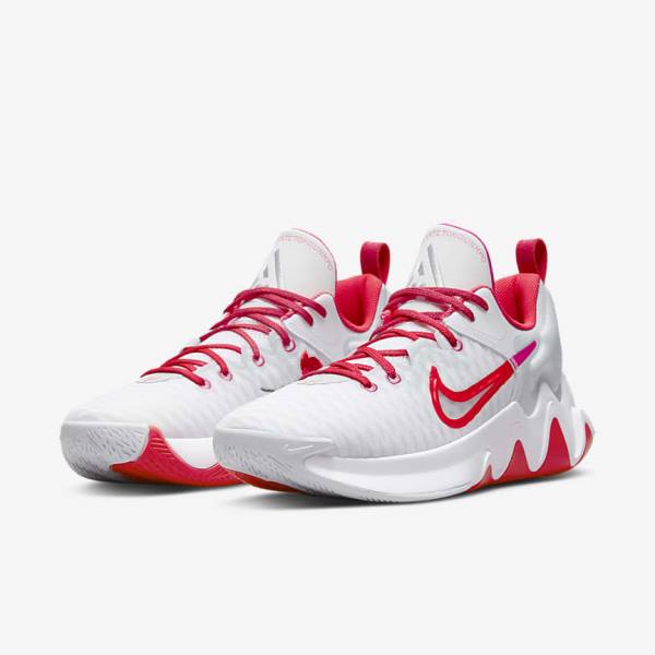 Scarpe Da Basket Uomo Nike Giannis Immortality Bianche Rosa Platino Rosse | NK876QLS