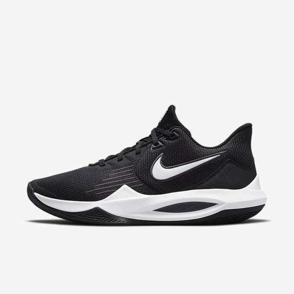 Scarpe Da Basket Uomo Nike Precision 5 Nere Grigie Scuro Bianche | NK026BIH