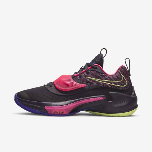 Scarpe Da Basket Uomo Nike Zoom Freak 3 Viola Rosa Viola Lemon Chiaro | NK679EZU