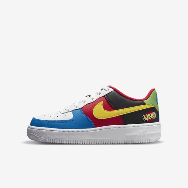 Scarpe Da Ginnastica Bambino Nike Air Force 1 LV8 Older Bianche Rosse Blu Reale Oro | NK581RFL