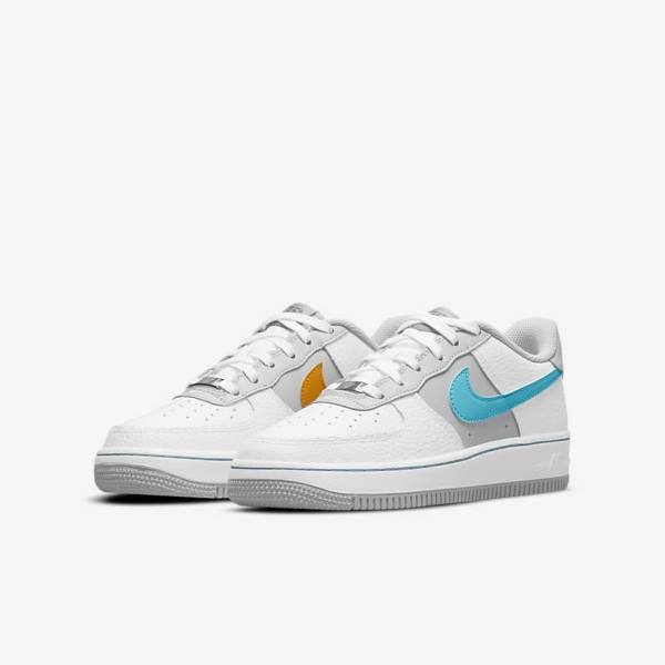 Scarpe Da Ginnastica Bambino Nike Air Force 1 EMB Older Bianche Grigie Verde Acqua Blu | NK935GDL