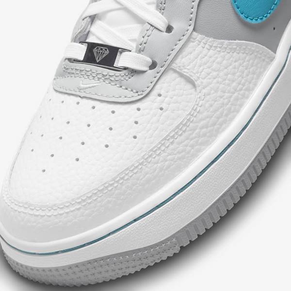 Scarpe Da Ginnastica Bambino Nike Air Force 1 EMB Older Bianche Grigie Verde Acqua Blu | NK935GDL