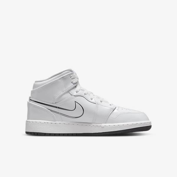 Scarpe Da Ginnastica Bambino Nike Air Jordan 1 Mid Older Bianche Nere | NK075KYE