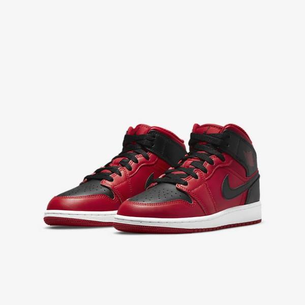 Scarpe Da Ginnastica Bambino Nike Air Jordan 1 Mid Older Rosse Bianche Nere | NK789GXC