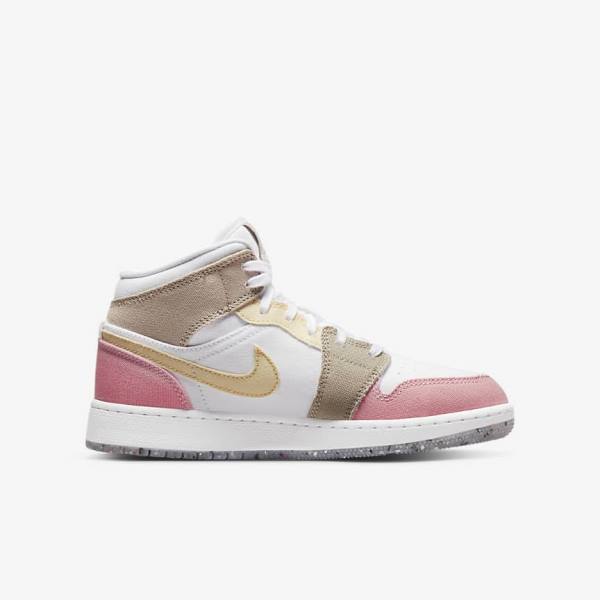 Scarpe Da Ginnastica Bambino Nike Air Jordan 1 Mid SE Older Bianche Verdi | NK795RLB