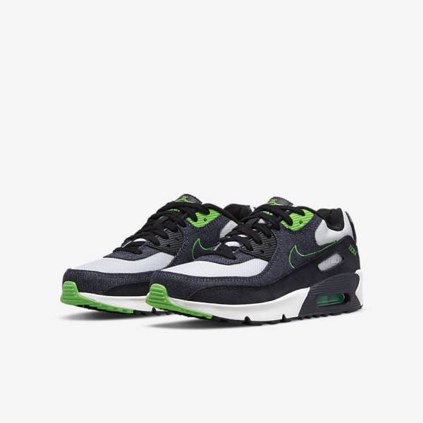 Scarpe Da Ginnastica Bambino Nike Air Max 90 LTR SE Older Nere Verdi Bianche Ossidiana | NK684KNX