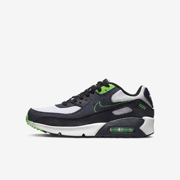 Scarpe Da Ginnastica Bambino Nike Air Max 90 LTR SE Older Nere Verdi Bianche Ossidiana | NK684KNX