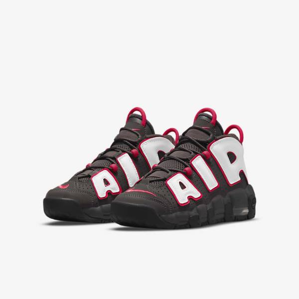 Scarpe Da Ginnastica Bambino Nike Air More Uptempo Older Grigie Nere Rosse Bianche | NK914NGD