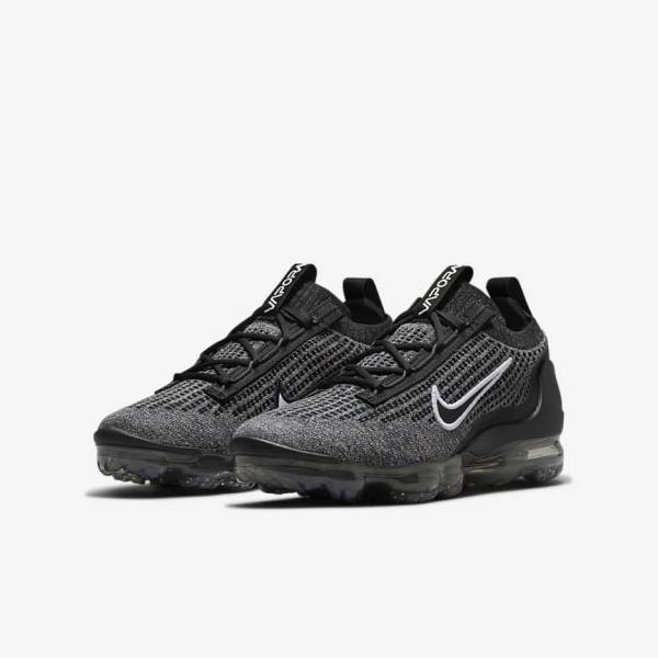 Scarpe Da Ginnastica Bambino Nike Air VaporMax 2021 FK Older Nere Bianche Grigie Scuro Nere | NK148NCS