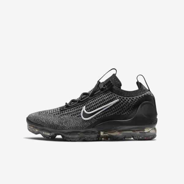 Scarpe Da Ginnastica Bambino Nike Air VaporMax 2021 FK Older Nere Bianche Grigie Scuro Nere | NK148NCS