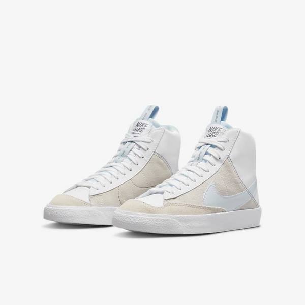 Scarpe Da Ginnastica Bambino Nike Blazer Mid 77 SE Dance Older Bianche Blu Grigie | NK485JHU