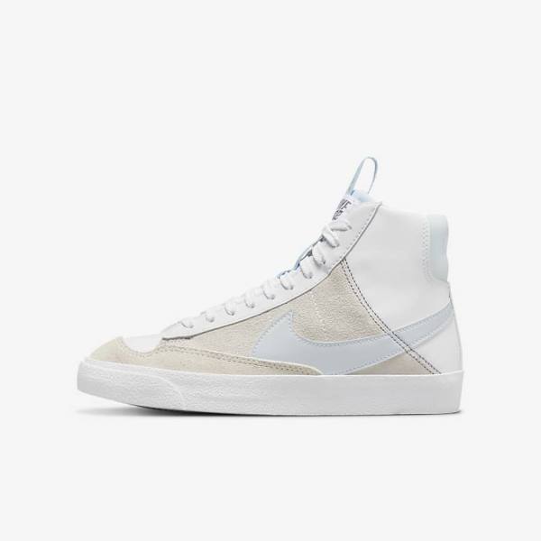 Scarpe Da Ginnastica Bambino Nike Blazer Mid 77 SE Dance Older Bianche Blu Grigie | NK485JHU