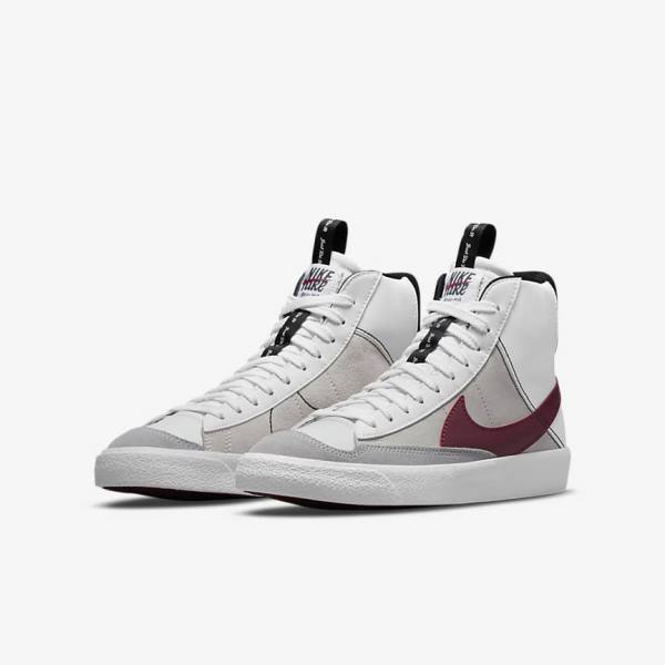 Scarpe Da Ginnastica Bambino Nike Blazer Mid 77 SE Dance Older Bianche Nere Bianche Bordeaux | NK563VZC