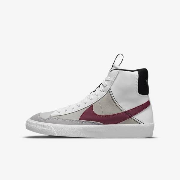 Scarpe Da Ginnastica Bambino Nike Blazer Mid 77 SE Dance Older Bianche Nere Bianche Bordeaux | NK563VZC