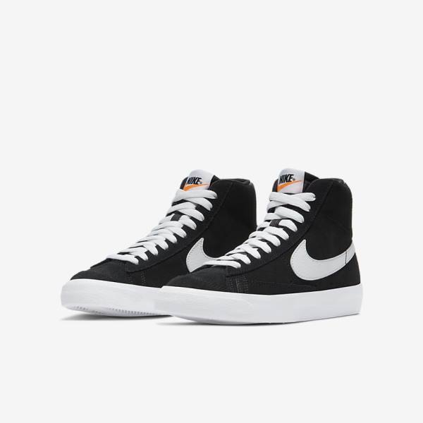 Scarpe Da Ginnastica Bambino Nike Blazer Mid 77 Scamosciate Older Nere Arancioni Bianche | NK615XMO