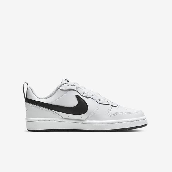 Scarpe Da Ginnastica Bambino Nike Court Borough Low 2 Older Bianche Nere | NK563SBY