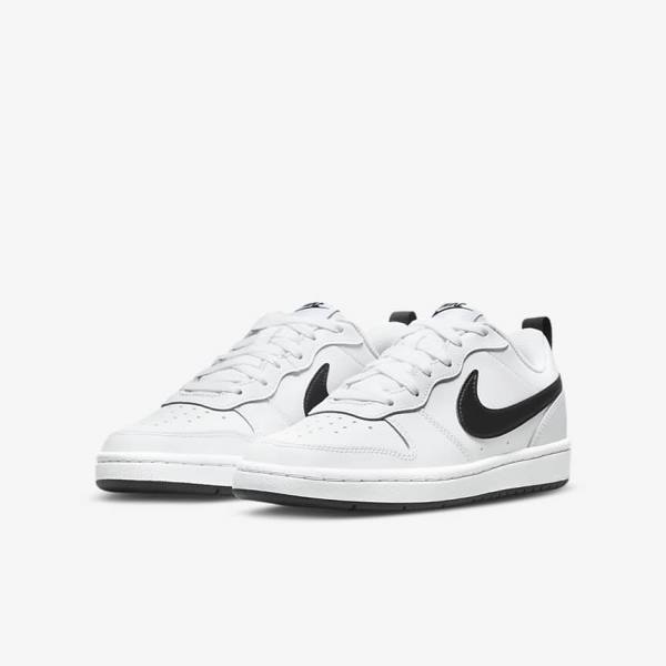 Scarpe Da Ginnastica Bambino Nike Court Borough Low 2 Older Bianche Nere | NK563SBY