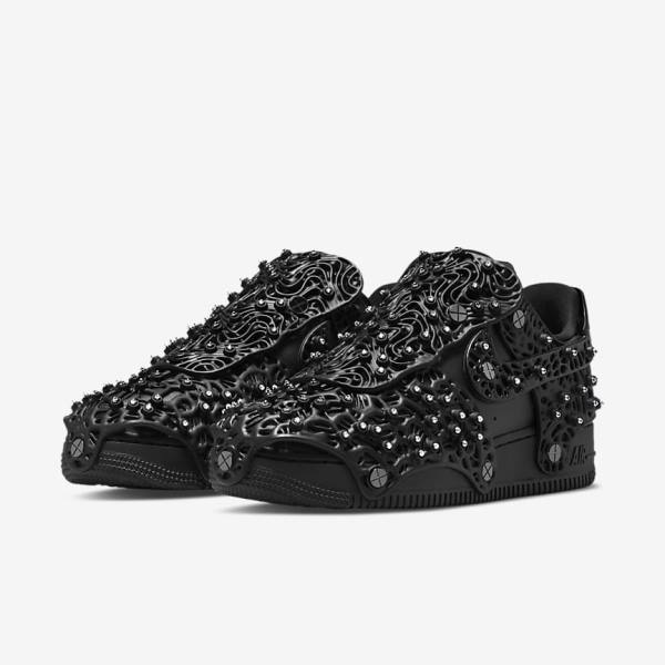 Scarpe Da Ginnastica Donna Nike Air Force 1 LXX x Swarovski Nere Metal Argento Nere | NK276IZU