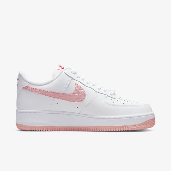 Scarpe Da Ginnastica Donna Nike Air Force 1 07 Bianche Rosse | NK328NPR