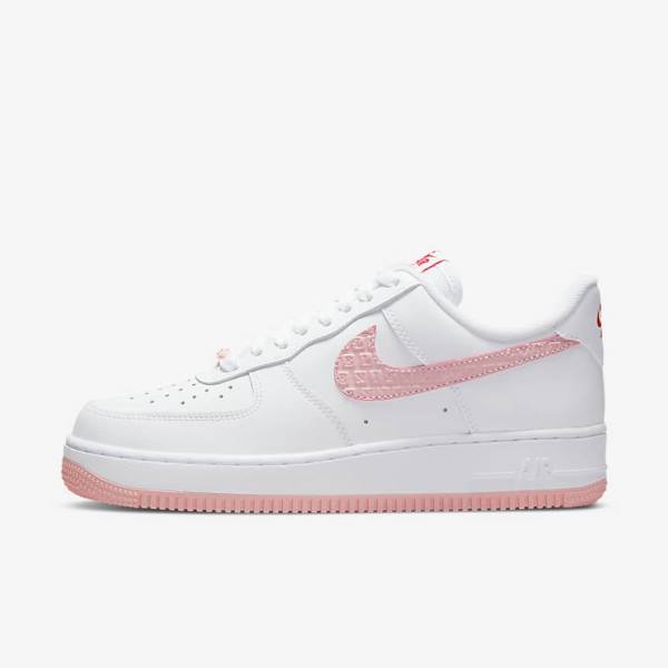 Scarpe Da Ginnastica Donna Nike Air Force 1 07 Bianche Rosse | NK328NPR