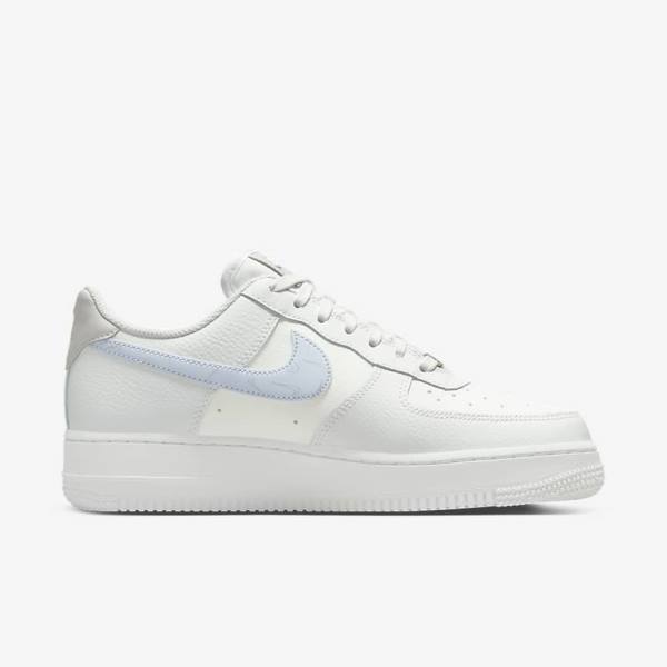 Scarpe Da Ginnastica Donna Nike Air Force 1 07 Bianche Metal Argento Blu Chiaro | NK369JIU