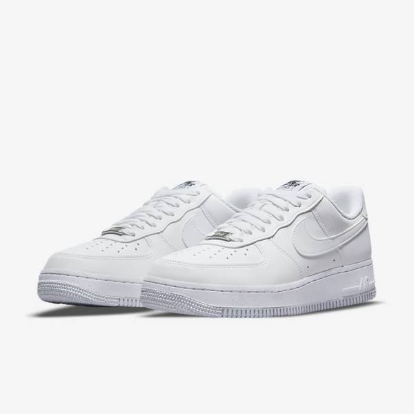 Scarpe Da Ginnastica Donna Nike Air Force 1 07 Next Nature Bianche Nere Metal Argento | NK371WVS