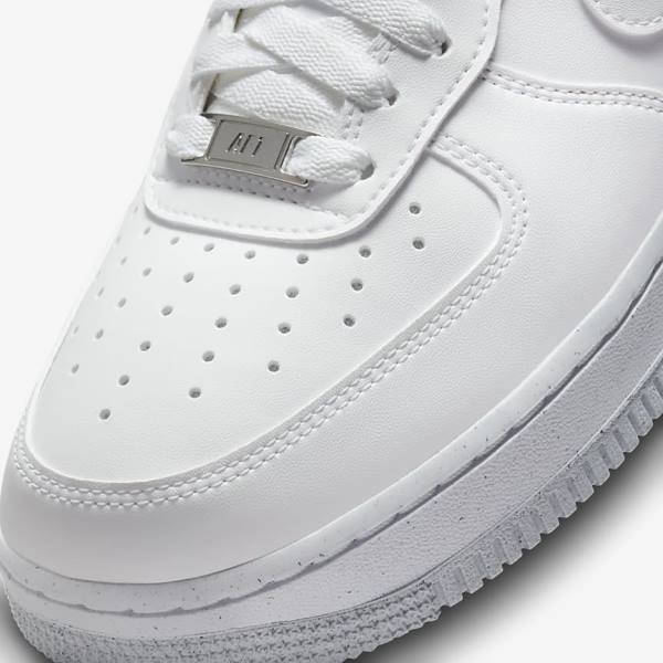 Scarpe Da Ginnastica Donna Nike Air Force 1 07 Next Nature Bianche Nere Metal Argento | NK371WVS