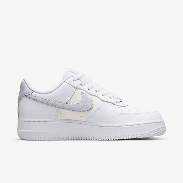 Scarpe Da Ginnastica Donna Nike Air Force 1 07 Bianche Metal Argento Platino | NK563PQI