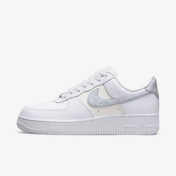 Scarpe Da Ginnastica Donna Nike Air Force 1 07 Bianche Metal Argento Platino | NK563PQI