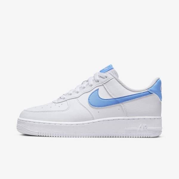 Scarpe Da Ginnastica Donna Nike Air Force 1 07 Next Nature Bianche Metal Argento Blu | NK703RKC