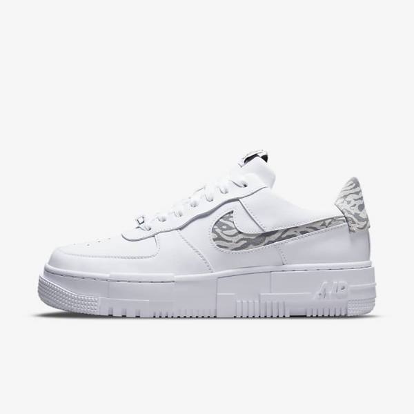 Scarpe Da Ginnastica Donna Nike Air Force 1 Pixel SE Bianche Grigie Bianche | NK761HTV