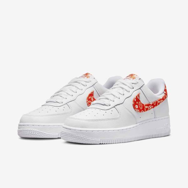 Scarpe Da Ginnastica Donna Nike Air Force 1 07 Bianche Arancioni | NK763EVW