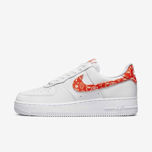 Scarpe Da Ginnastica Donna Nike Air Force 1 07 Bianche Arancioni | NK763EVW