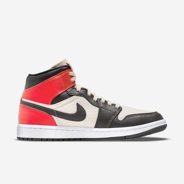 Scarpe Da Ginnastica Donna Nike Air Jordan 1 Mid SE Marroni Chiaro Rosse Chiaro Bianche | NK169WIN