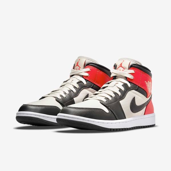 Scarpe Da Ginnastica Donna Nike Air Jordan 1 Mid SE Marroni Chiaro Rosse Chiaro Bianche | NK169WIN