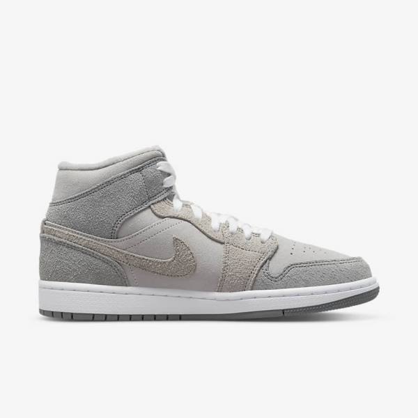 Scarpe Da Ginnastica Donna Nike Air Jordan 1 Mid SE Grigie Bianche Grigie | NK631TSG