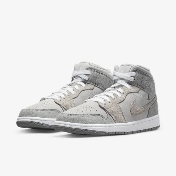 Scarpe Da Ginnastica Donna Nike Air Jordan 1 Mid SE Grigie Bianche Grigie | NK631TSG