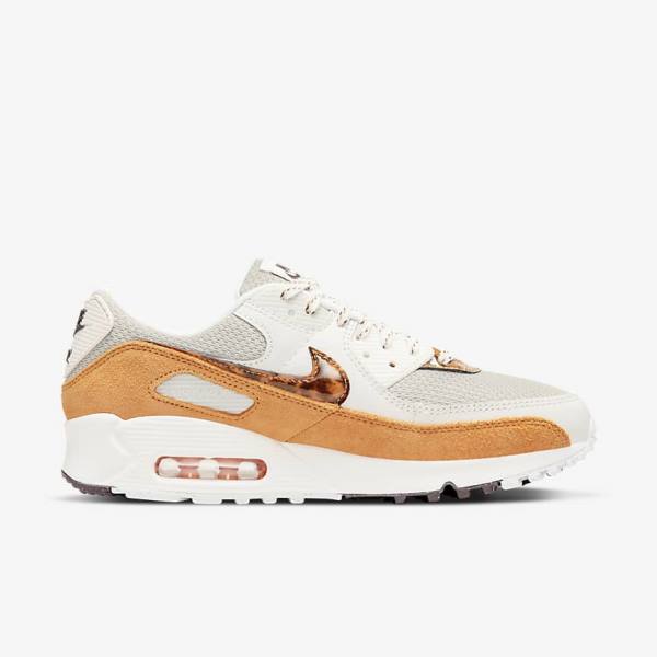 Scarpe Da Ginnastica Donna Nike Air Max 90 Marroni Beige Chiaro Gialle | NK350UYA