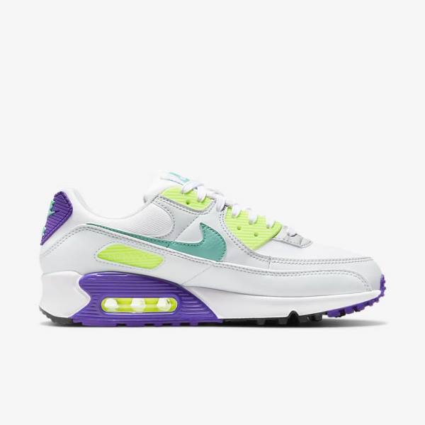 Scarpe Da Ginnastica Donna Nike Air Max 90 Bianche Platino Verde Acqua | NK591CNL