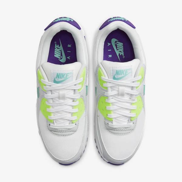 Scarpe Da Ginnastica Donna Nike Air Max 90 Bianche Platino Verde Acqua | NK591CNL