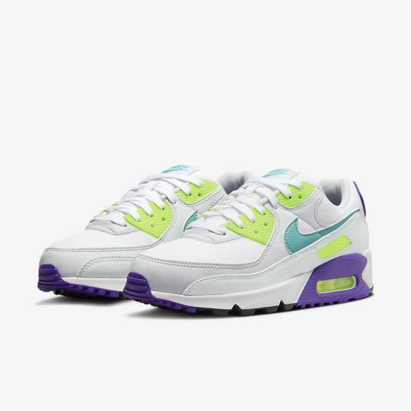 Scarpe Da Ginnastica Donna Nike Air Max 90 Bianche Platino Verde Acqua | NK591CNL